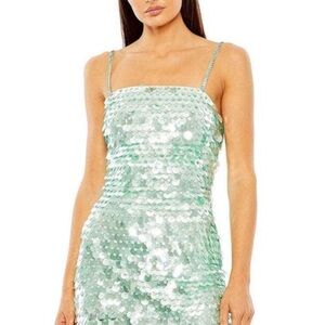 Mac Duggal Mint Sequin Dress